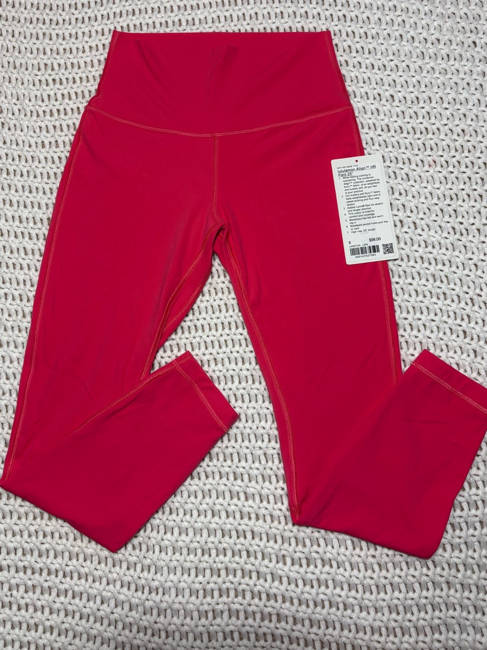 lululemon align hr pant 25” in lip gloss size 6